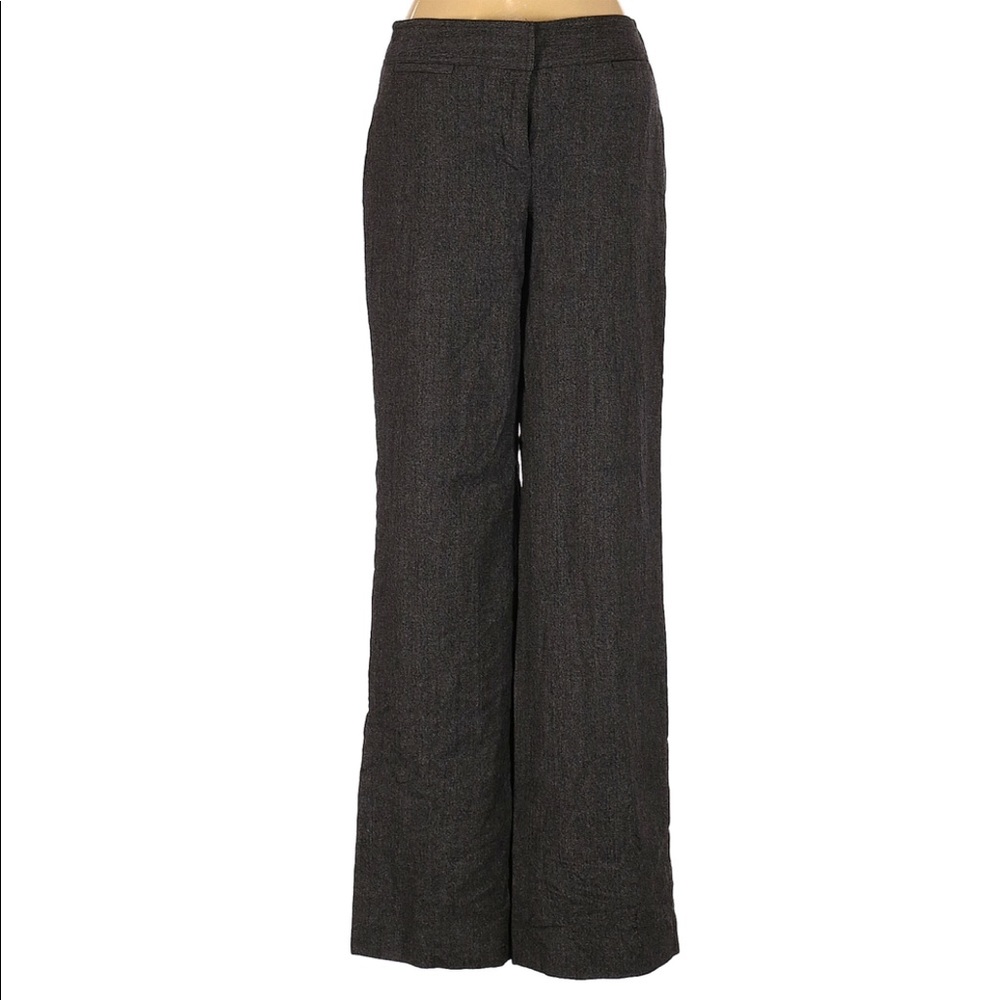 Ann Taylor Gray Straight Leg Pant w Hook and Eye